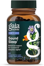 GAIA HERBS SOUND SLEEP NATURAL SLEEP SUPPORT WITH VALERIAN ROOT PASSIONFLOWER, 60 VEGAN CAPSULES