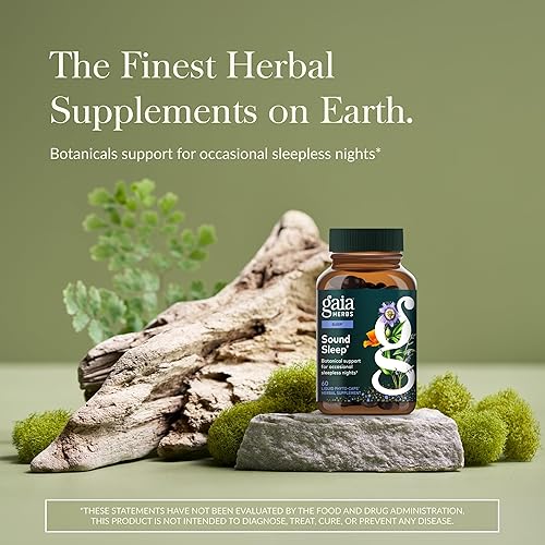 GAIA HERBS SOUND SLEEP NATURAL SLEEP SUPPORT WITH VALERIAN ROOT PASSIONFLOWER, 60 VEGAN CAPSULES