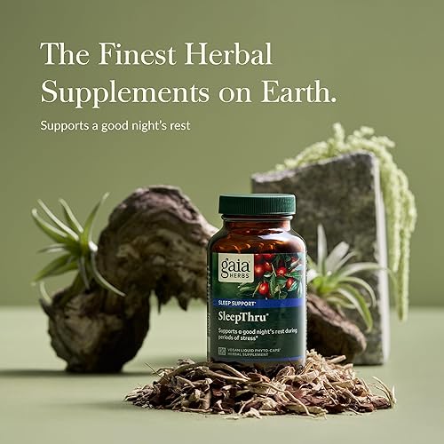GAIA HERBS SLEEPTHRU SLEEP SUPPORT WITH ASHWAGANDHA, MAGNOLIA, PASSIONFLOWER 120 VEGAN CAPSULES