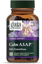 GAIA HERBS CALM A.S.A.P. STRESS SUPPORT SUPPLEMENT WITH HERBAL BLEND 60 VEGAN CAPSULES