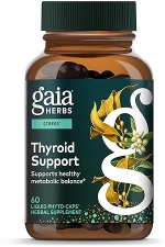 GAIA HERBS THYROID SUPPORT CAPSULES ASHWAGANDHA, KELP SEAWEED FOR METABOLISM 60 VEGAN CAPS