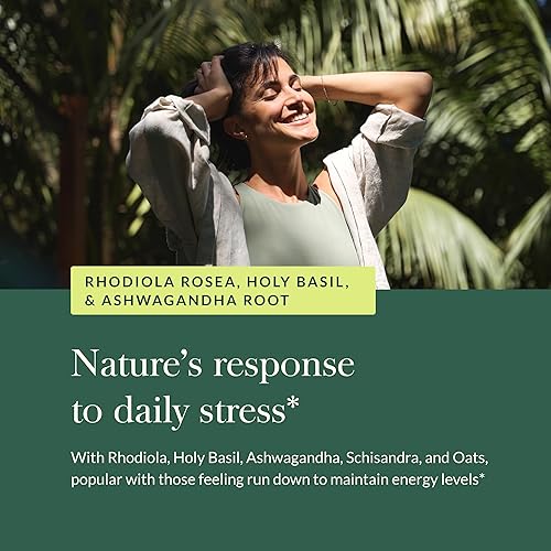 GAIA HERBS STRESS RESPONSE VEGAN CAPSULES WITH ASHWAGANDHA, RHODIOLA HOLY BASIL 30 COUNT