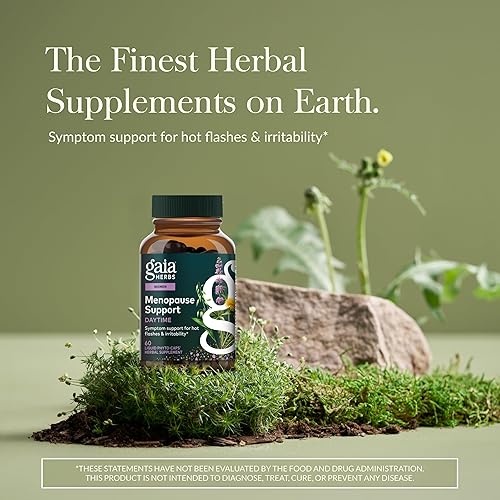 GAIA HERBS MENOPAUSE SUPPORT DAYTIME HORMONE BALANCE FOR WOMEN, 60 VEGAN CAPSULES, 20 DAYS