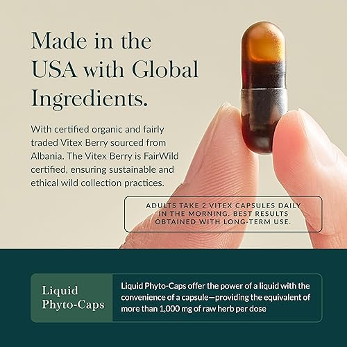 GAIA HERBS VITEX BERRY HORMONE BALANCE MENSTRUAL SUPPORT FOR WOMEN 120 VEGAN CAPSULES