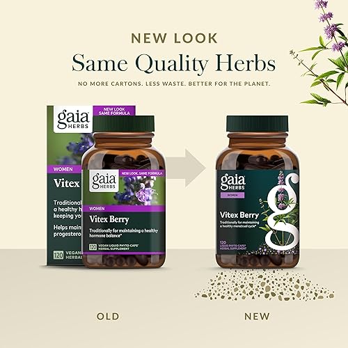 GAIA HERBS VITEX BERRY HORMONE BALANCE MENSTRUAL SUPPORT FOR WOMEN 120 VEGAN CAPSULES