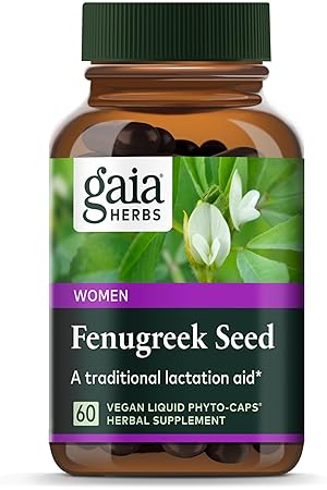 GAIA HERBS ORGANIC FENUGREEK SEED FOR LACTATION SUPPORT, 60 VEGAN CAPSULES, BREAST MILK AID