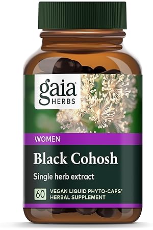 GAIA HERBS BLACK COHOSH MENOPAUSE SUPPORT FOR WOMEN HORMONE BALANCE, 60 VEGAN CAPSULES