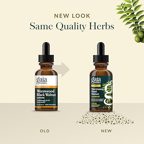 GAIA HERBS WORMWOOD BLACK WALNUT SUPREME LIQUID EXTRACT 1 FL OZ HERBAL SUPPLEMENT FOR DETOX