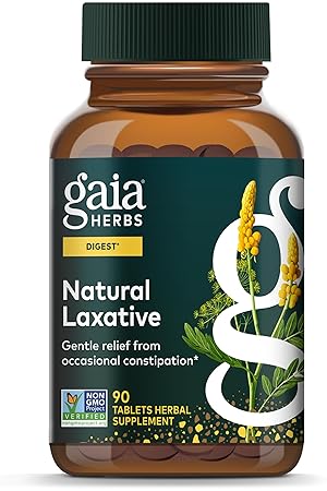 GAIA HERBS NATURAL LAXATIVE TABLETS CONSTIPATION RELIEF FOR ADULTS WITH SENNA, ALOE FENNEL 90CT