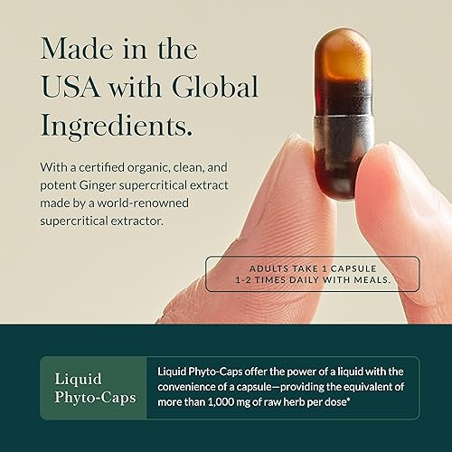 GAIA HERBS GINGER SUPREME CAPSULES ORGANIC GINGER TURMERIC FOR DIGESTION NAUSEA RELIEF, 60CT