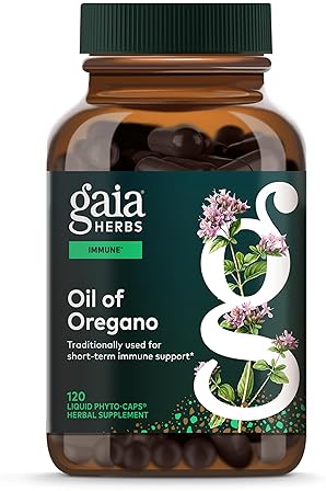 GAIA HERBS OIL OF OREGANO CAPSULES IMMUNE ANTIOXIDANT SUPPORT, 120 VEGAN CAPS, 60-DAY SUPPLY