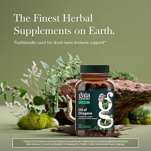 GAIA HERBS OIL OF OREGANO CAPSULES IMMUNE ANTIOXIDANT SUPPORT, 120 VEGAN CAPS, 60-DAY SUPPLY