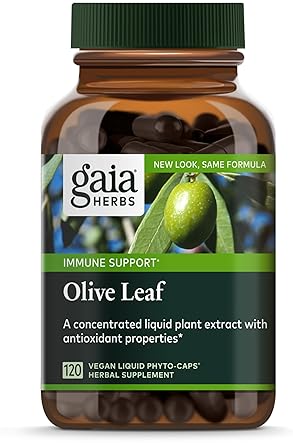 GAIA HERBS OLIVE LEAF EXTRACT IMMUNE SUPPORT SUPPLEMENT WITH OLEUROPEIN 120 VEGAN CAPSULES