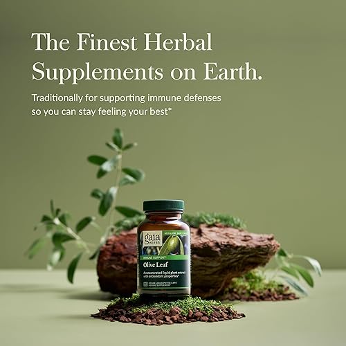 GAIA HERBS OLIVE LEAF EXTRACT IMMUNE SUPPORT SUPPLEMENT WITH OLEUROPEIN 120 VEGAN CAPSULES