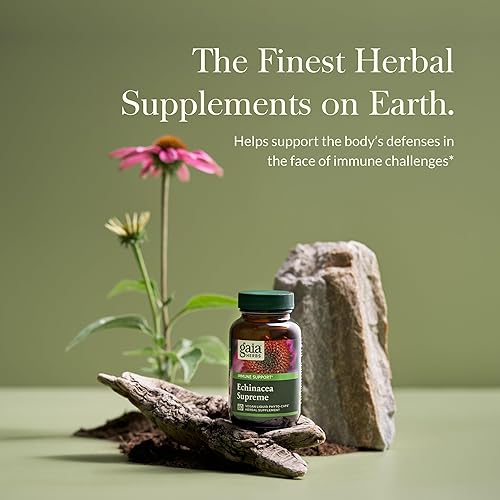 GAIA HERBS ECHINACEA SUPREME IMMUNE SUPPORT, 60 VEGAN CAPSULES, ECHINACEA PURPUREA ANGUSTIFOLIA