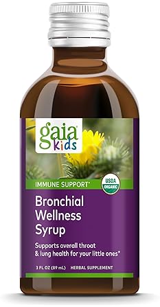 GAIA HERBS BRONCHIAL WELLNESS FOR KIDS, ORGANIC HERBAL SYRUP, 3 FL OZ RESPIRATORY SUPPORT