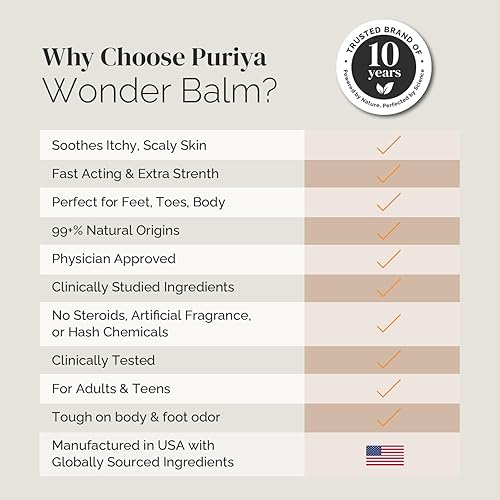 PURIYA EXTRA STRENGTH TEA TREE OIL BALM FOR JOCK ITCH, ATHLETES FOOT, RINGWORM, FAST RELIEF FOR ITCHY SKIN