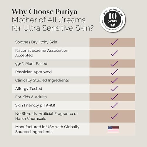 PURIYA ECZEMA CREAM 4.5OZ NEA ACCEPTED, COLLOIDAL OATMEAL, PLANT-BASED, FRAGRANCE-FREE, ITCH RELIEF