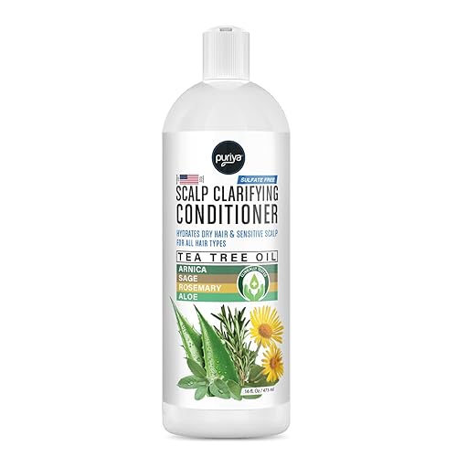 PURIYA SULFATE-FREE CONDITIONER WITH TEA TREE OIL FOR DRY, ITCHY SCALP DAMAGED HAIR, 16 OZ