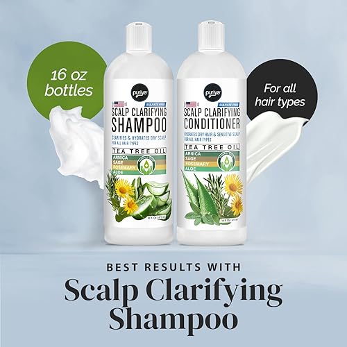 PURIYA SULFATE-FREE CONDITIONER WITH TEA TREE OIL FOR DRY, ITCHY SCALP DAMAGED HAIR, 16 OZ