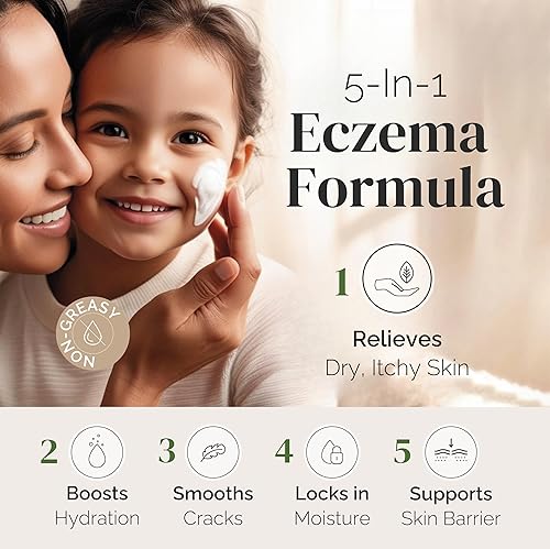 PURIYA 5-IN-1 ECZEMA CREAM FOR KIDS ADULTS, COLLOIDAL OATMEAL LOTION FOR DRY, ITCHY SKIN RELIEF