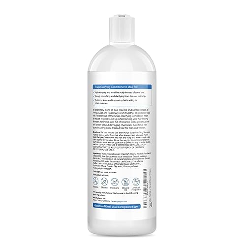 PURIYA SULFATE-FREE CONDITIONER WITH TEA TREE OIL FOR DRY, ITCHY SCALP DAMAGED HAIR, 16OZ