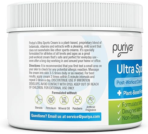PURIYA ULTRA SPORTS CREAM WITH NATURAL MENTHOL FAST-ACTING MUSCLE JOINT RELIEF BALM 4OZ