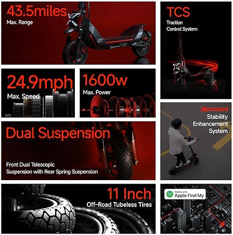 Segway ZT3 Pro Elektrikli Scooter 43,5 Mil Menzil, 1600W