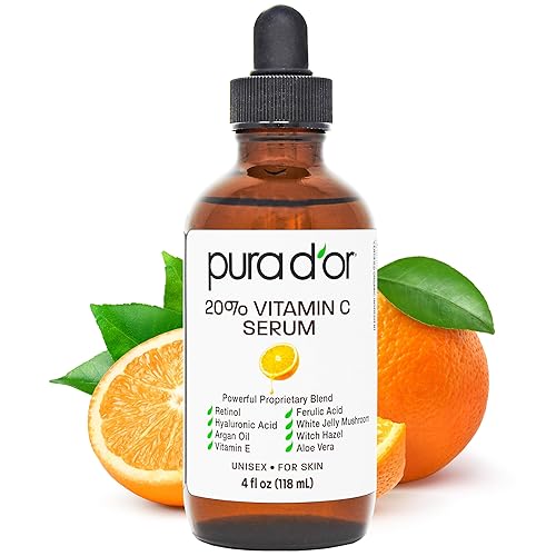 PURA DOR 20 VITAMIN C SERUM 4OZ ANTI-AGING FACE EYE TREATMENT WITH RETINOL HYALURONIC ACID