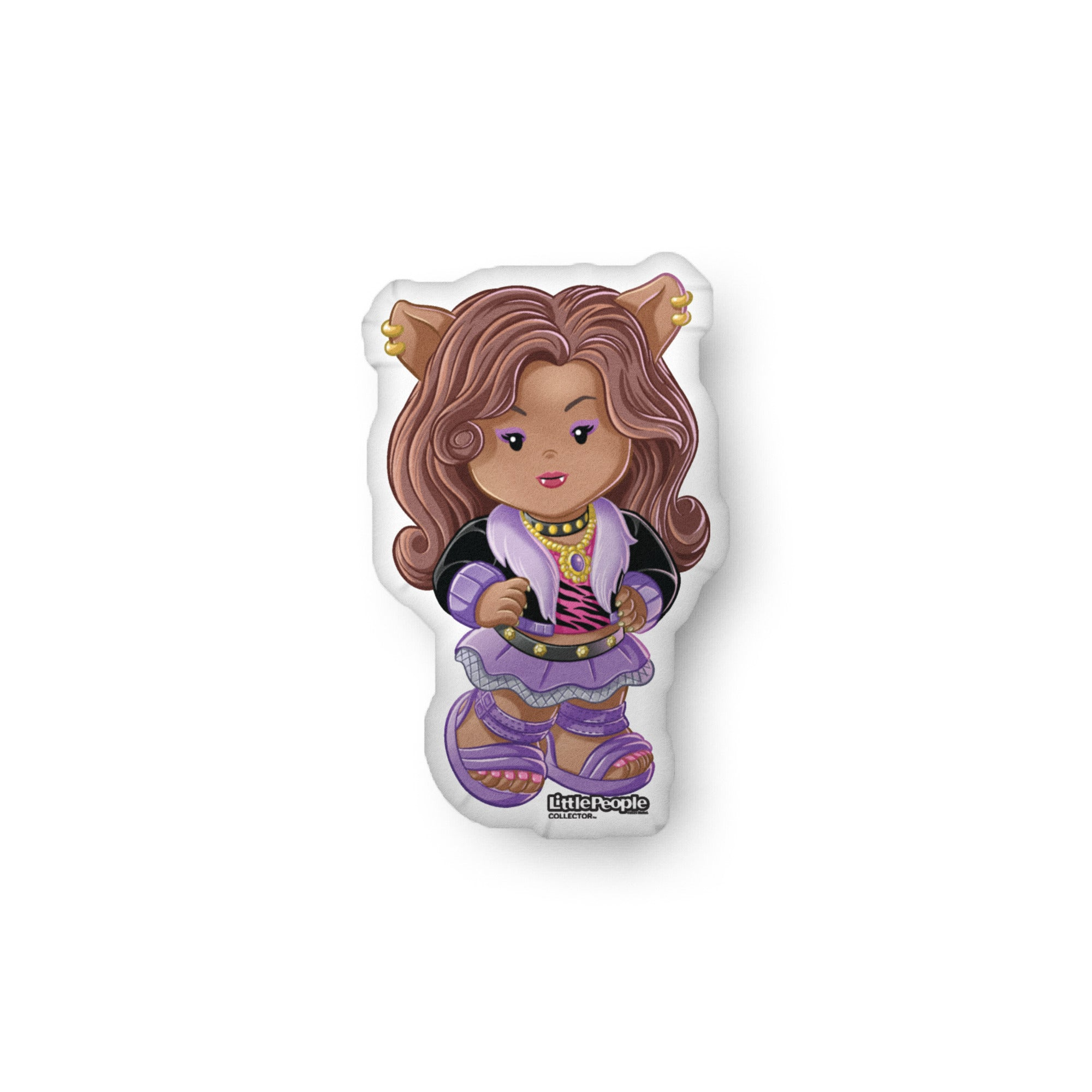 LITTLE PEOPLE COLLECTOR MONSTER HIGH CLAWDEEN WOLF WHITE PILLOW