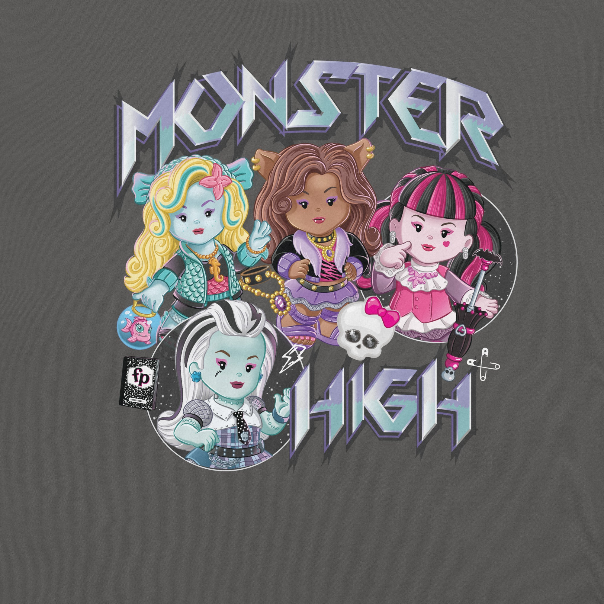 LITTLE PEOPLE COLLECTOR MONSTER HIGH GREY T-SHIRT