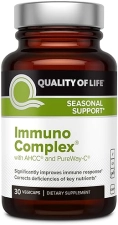 QUALITY OF LIFE IMMUNO COMPLEX WITH AHCC MUSHROOM EXTRACT, VITAMIN C, D3, ZINC COPPER FOR IMMUNE SUPPORT