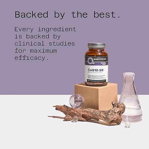 QUALITY OF LIFE COQ10 100MG SUSTAINED RELEASE CAPSULES ENHANCED ABSORPTION, IMMUNE ENERGY SUPPORT, 60 VEG CAPS