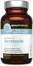 QUALITY OF LIFE PURE BALANCE SEROTONIN SUPPLEMENT WITH 5-HTP, SENSORIL, VITAMIN D3 L-THEANINE 60 CAPSULES