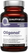 QUALITY OF LIFE OLIGONOL PREMIUM ANTI-AGING SUPPLEMENT WITH LYCHEE EXTRACT ANTIOXIDANTS FOR HEART CIRCULATION, 30 VE