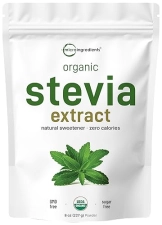 MICRO INGREDIENTS ORGANIC STEVIA POWDER 8OZ 0 CALORIE NATURAL SWEETENER, SUGAR ALTERNATIVE, KETO FRIENDLY