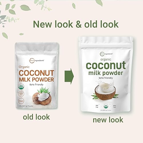 MICRO-INGREDIENTS ORGANIC COCONUT MILK POWDER 2LB PLANT-BASED CREAMER FOR COFFEE, TEA SMOOTHIES, KETO, NON-GMO