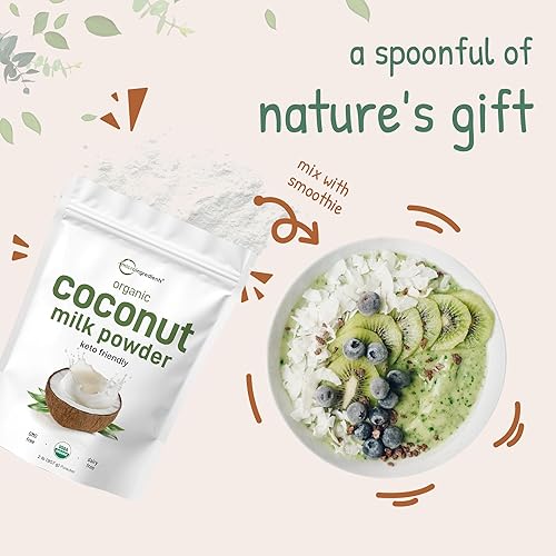 MICRO-INGREDIENTS ORGANIC COCONUT MILK POWDER 2LB PLANT-BASED CREAMER FOR COFFEE, TEA SMOOTHIES, KETO, NON-GMO