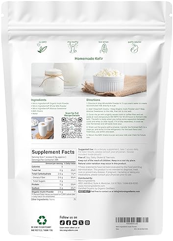 MICRO INGREDIENTS ORGANIC INULIN FOS FIBER POWDER 2.2 LBS WATER-SOLUBLE PREBIOTIC, VEGAN, CLEAR DISSOLVE, SMOOTHIES