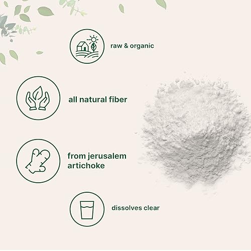 MICRO INGREDIENTS ORGANIC INULIN FOS FIBER POWDER 2.2 LBS WATER-SOLUBLE PREBIOTIC, VEGAN, CLEAR DISSOLVE, SMOOTHIES