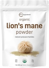 MICRO INGREDIENTS ORGANIC LION S MANE MUSHROOM POWDER 16OZ PURE FRUITING BODY, BRAIN IMMUNE SUPPORT, VEGAN, NON-GMO