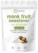 MICRO INGREDIENTS MONK FRUIT ALLULOSE SWEETENER, 2 LBS NO ERYTHRITOL KETO, VEGAN, ZERO CALORIE, 1 1 SUGAR SUBSTITUTE