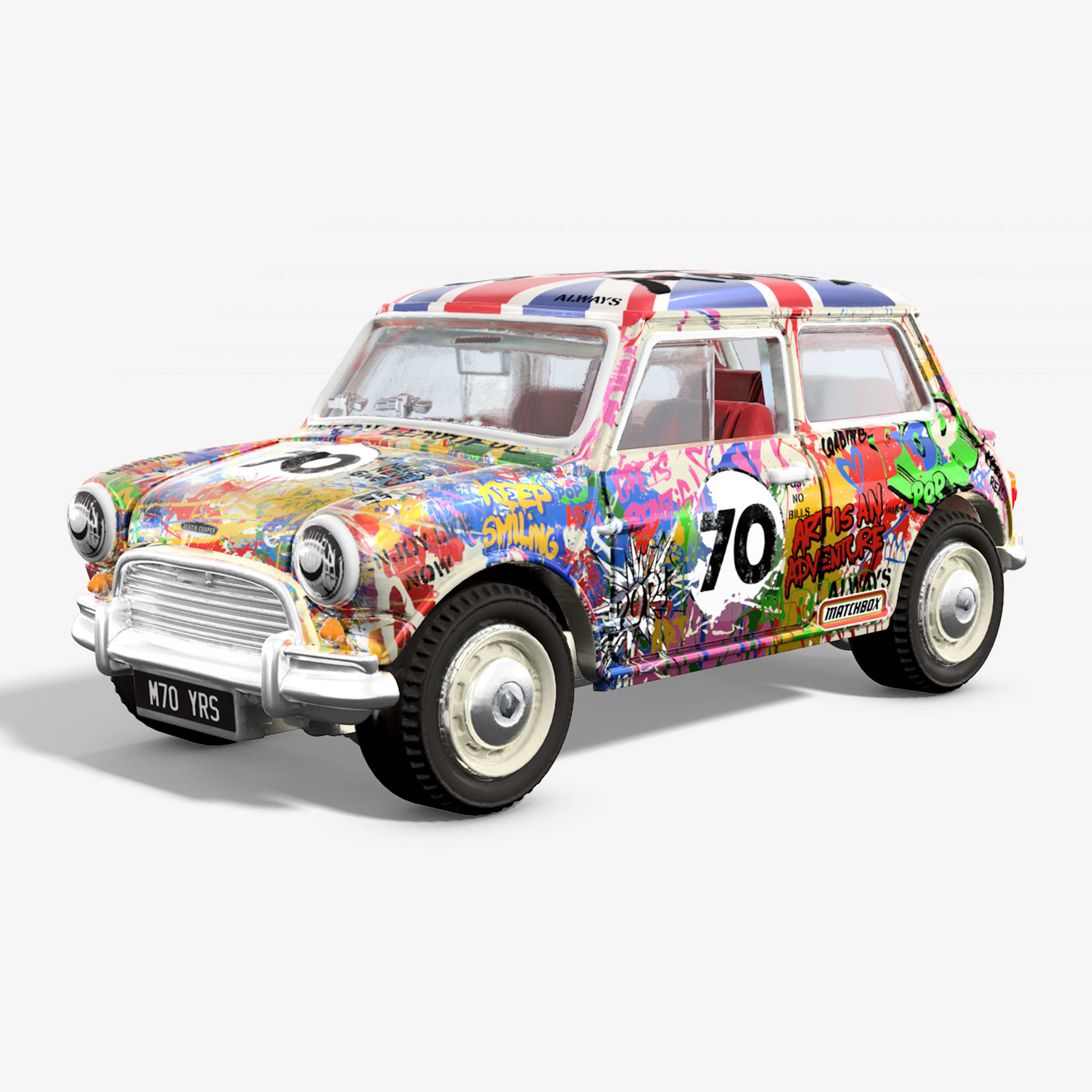 MATCHBOX X MR BRAINWASH 1964 AUSTIN MINI COOPER S COLLECTIBLE DIECAST