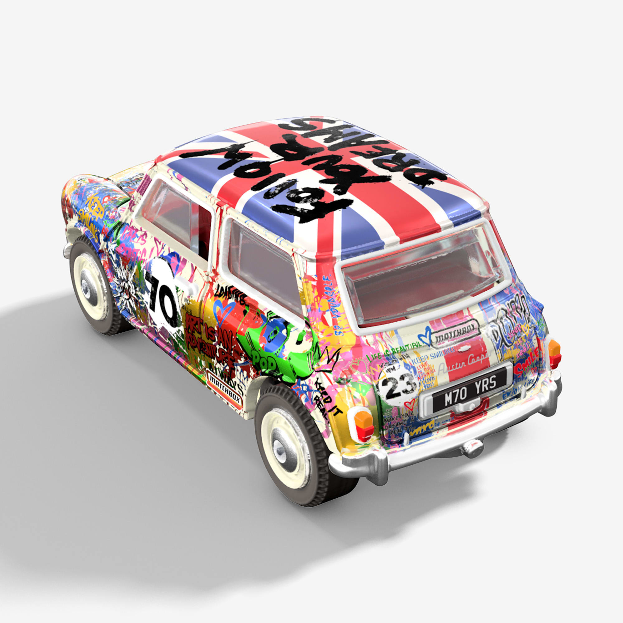 MATCHBOX X MR BRAINWASH 1964 AUSTIN MINI COOPER S COLLECTIBLE DIECAST