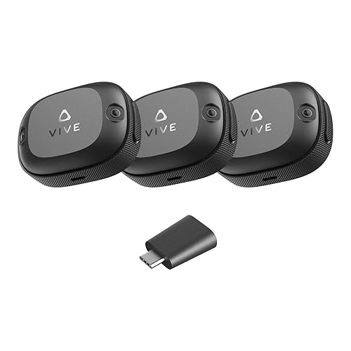 HTC VIVE ULTIMATE TRACKER 3-PACK WITH DONGLE VR FULL BODY TRACKING FOR STEAMVR, QUEST, XR ELITE
