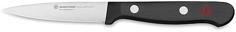 WUSTHOF GOURMET 3-INCH SPEAR POINT PARING KNIFE, PRECISION STAINLESS STEEL BLADE, BLACK HANDLE