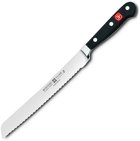 WUSTHOF CLASSIC 8-INCH BREAD KNIFE SERRATED GERMAN STEEL KITCHEN KNIFE FOR SLICING BREAD
