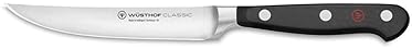 WUSTHOF CLASSIC 4.5-INCH STEAK KNIFE, PRECISION FORGED GERMAN STEEL, BLACK HANDLE