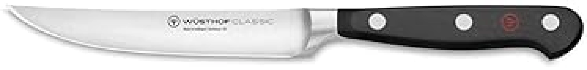 WUSTHOF CLASSIC 4.5-INCH STEAK KNIFE, PRECISION FORGED GERMAN STEEL, BLACK HANDLE