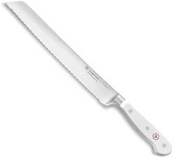 WUSTHOF  CLASSIC WHITE 9 BREAD KNIFE, DOUBLE SERRATED, HIGH-CARBON STAINLESS STEEL BLADE